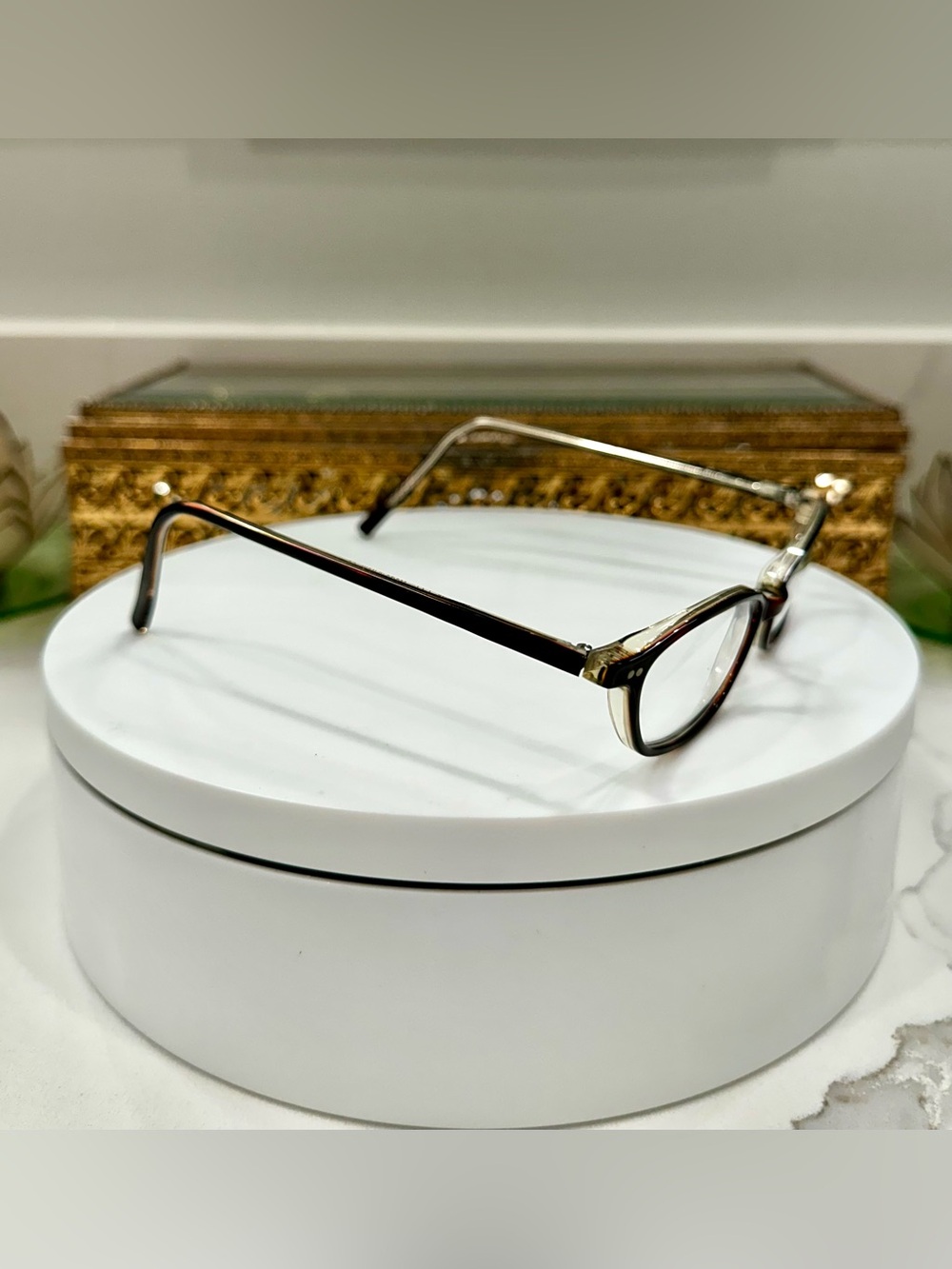 Max & Co Italy, Lady Exec Havana Slim Cat-Eye Rx Eyeglass Frames Tort/Clear EUC